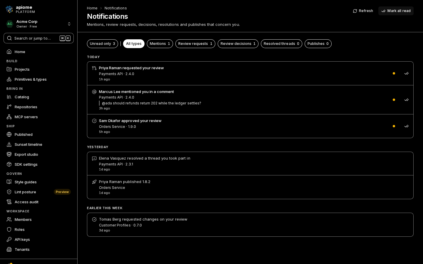 The High contrast theme: pure black surfaces, white text and white outlines
